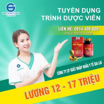 Tuyển dụng Trình Dược Viên - Cty CP XNK Y Tế Gia Lai